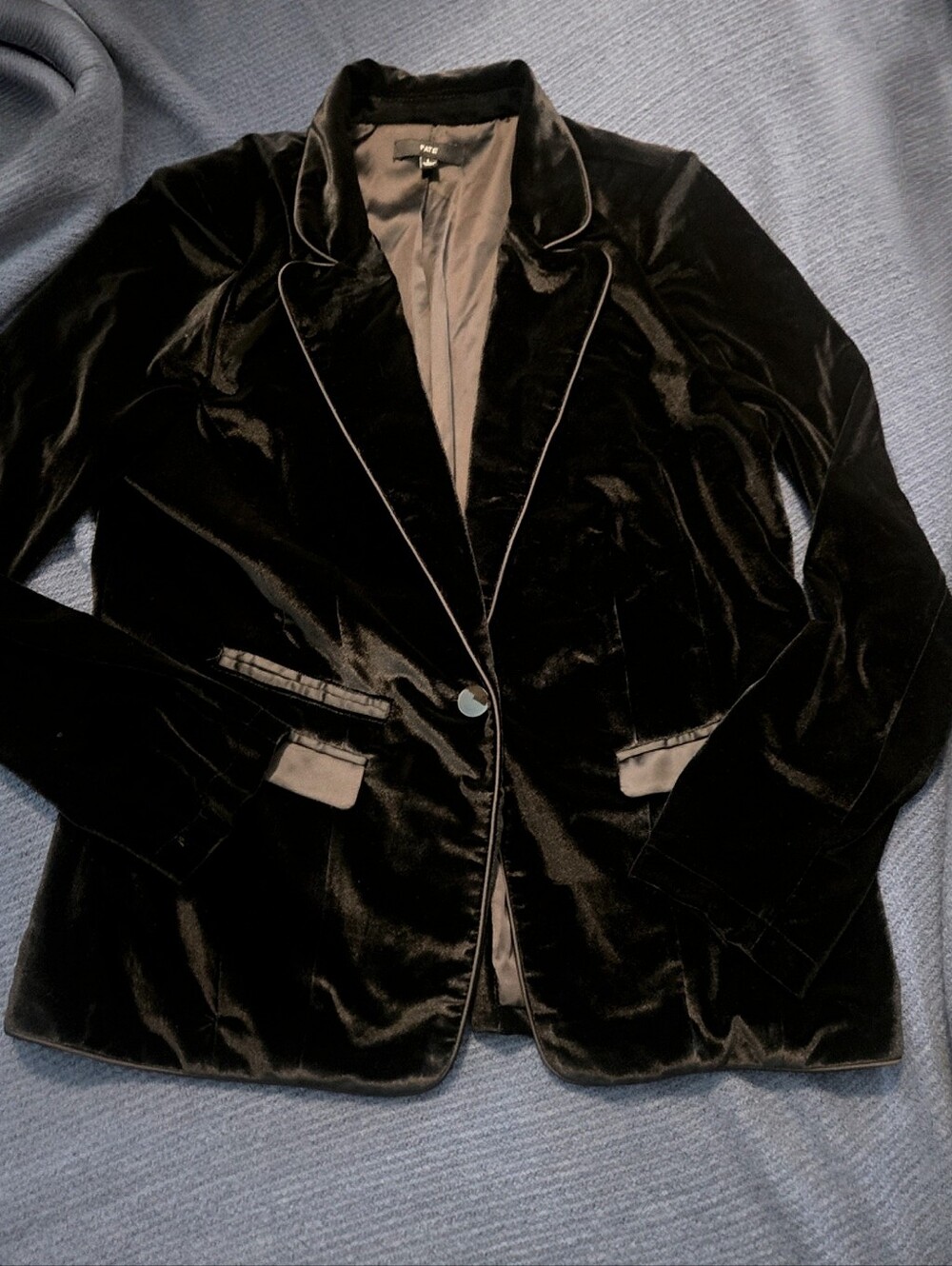 Fate Black Women's Blazer with Satin Trim